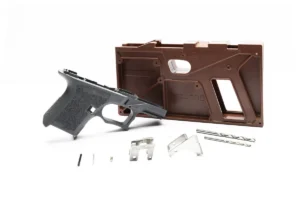 Polymer80 PF940SC Subcompact Frame Kit for Glock 26/27 Gen 3, featuring an ergonomic grip, Picatinny rail, and easy assembly.